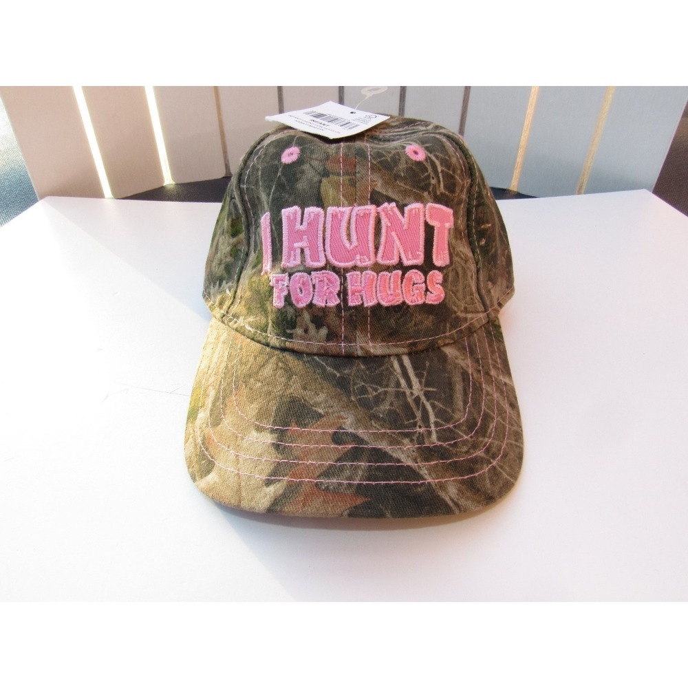 OUTDOOR KIDS Kanati Camo "I Hunt for Hugs" Infant Baseball Cap Hat Pink